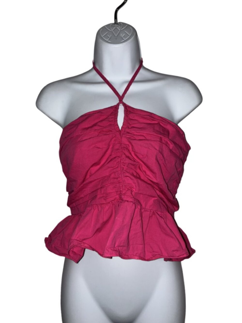 Sz.M*Sugar Lips*Hot Pink Cropped Halter-Top--Back Zipper